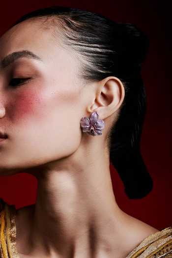 Miss Jo_Pink Orchid Whispers Stud Earrings _Online_at_Aza_Fashions
