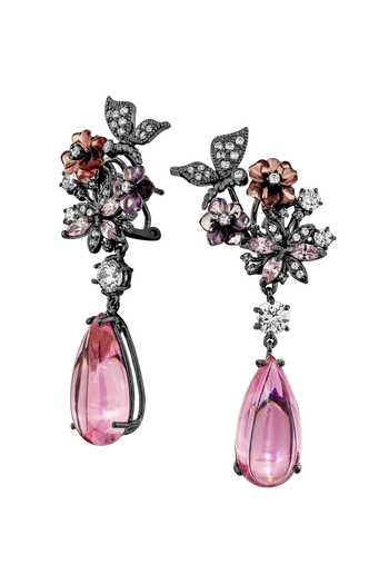 Shop_Miss Jo_Pink Victorian Bloom Dangler Earrings _at_Aza_Fashions