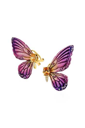 Buy_Miss Jo_Purple Mystic Butterfly Small Wing Earrings _at_Aza_Fashions