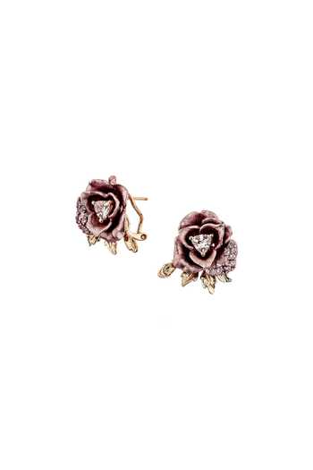 Buy_Miss Jo_Pink Enchanted Rosebud Stud Earrings _at_Aza_Fashions