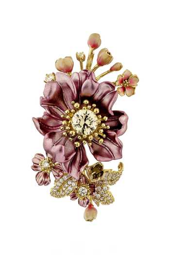 Buy_Miss Jo_Pink Periwinkle Bloom Brooch _at_Aza_Fashions