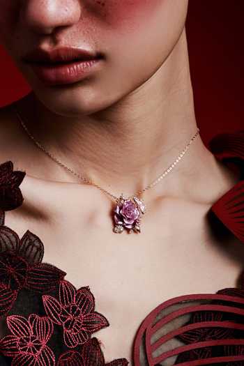Buy_Miss Jo_Pink Whimsical Winged Rose Pendant Necklace _at_Aza_Fashions
