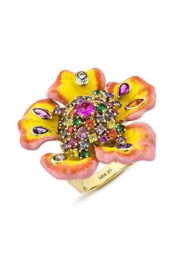 Buy_Miss Jo_Yellow Petal Splendour Cocktail Ring _at_Aza_Fashions