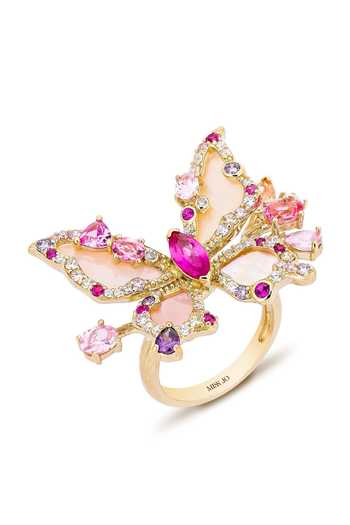 Buy_Miss Jo_Pink Butterfly Serenade Cocktail Ring _at_Aza_Fashions