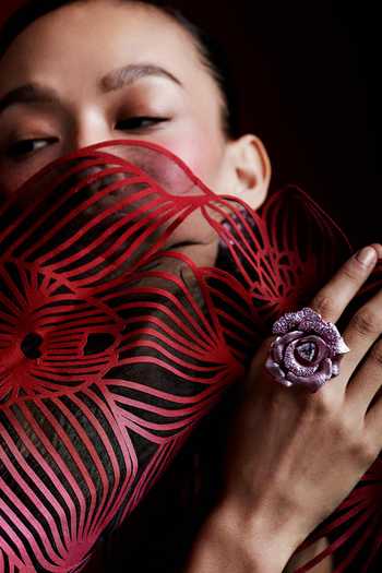 Miss Jo_Pink Vintage Rose Garden Cocktail Ring _Online_at_Aza_Fashions