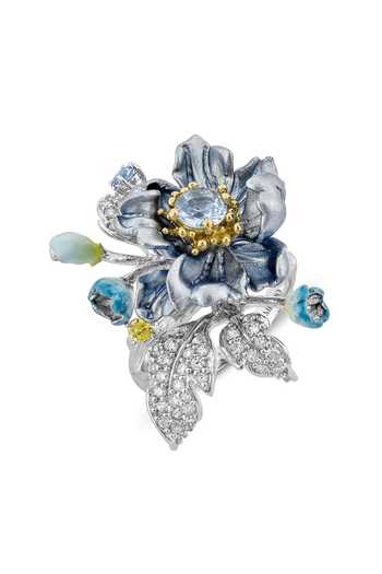Buy_Miss Jo_Blue Allure Of Magnolias Cocktail Ring _at_Aza_Fashions