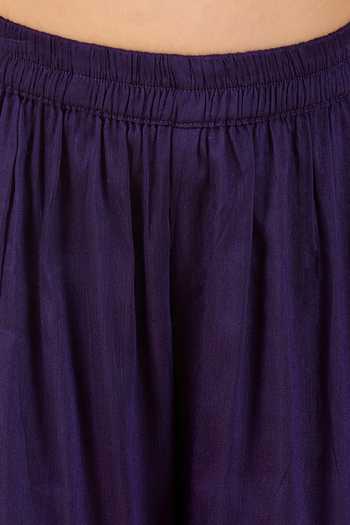 StyloBug_Purple Polyester Embroidered Kurta And Sharara Set _Online_at_Aza_Fashions