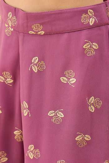 Buy_StyloBug_Pink Polyester Floral Pattern Jacket Set  