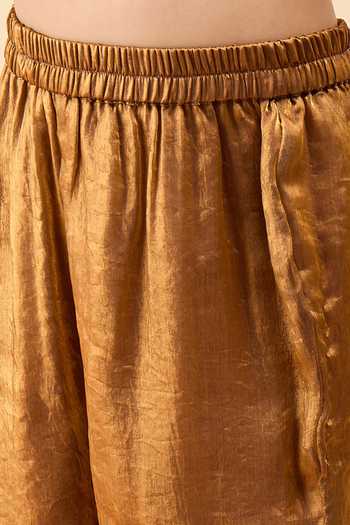 Buy_StyloBug_Brown Polyester Wrap Tie-up Top And Pant Set _Online_at_Aza_Fashions