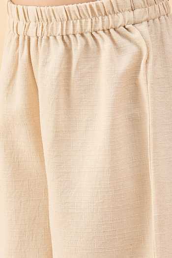 Shop_StyloBug_Off White Polyester Embroidered Kurta And Pant Set _Online_at_Aza_Fashions