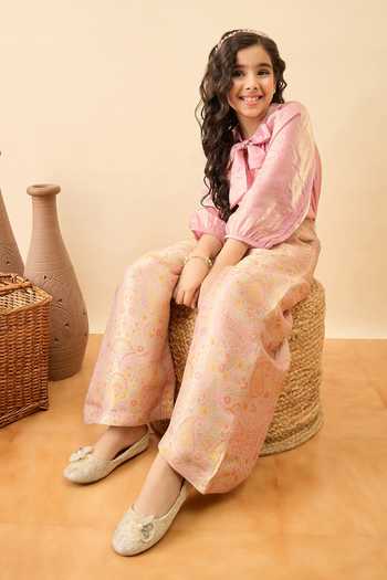 Buy_StyloBug_Pink Polyester Paisley Pattern Top With Pant _Online_at_Aza_Fashions