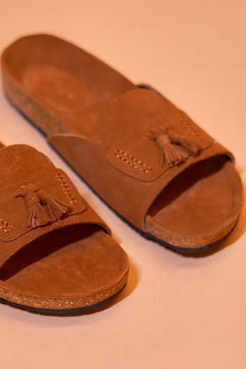 Buy_dmodot_Brown Corko Tasso Classico Leather Flats _Online_at_Aza_Fashions