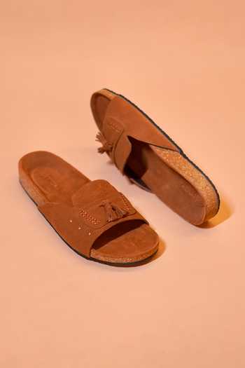 Shop_dmodot_Brown Corko Tasso Classico Leather Flats _at_Aza_Fashions