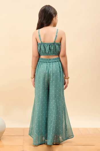 Buy_StyloBug_Green Polyester Motif Pattern Jacket And Pant Set _Online_at_Aza_Fashions