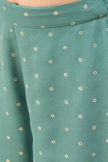 Shop_StyloBug_Green Polyester Motif Pattern Jacket And Pant Set 