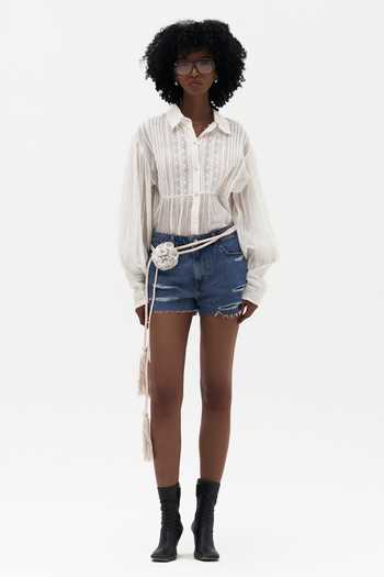 Payal Jain_Off White Collared Neck Brigitte Mulmul Shirt _at_Aza_Fashions