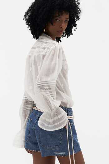 Payal Jain_Off White Collared Neck Danielle Mulmul Shirt _Online_at_Aza_Fashions