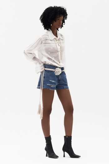 Buy_Payal Jain_Off White Collared Neck Danielle Mulmul Shirt _Online_at_Aza_Fashions