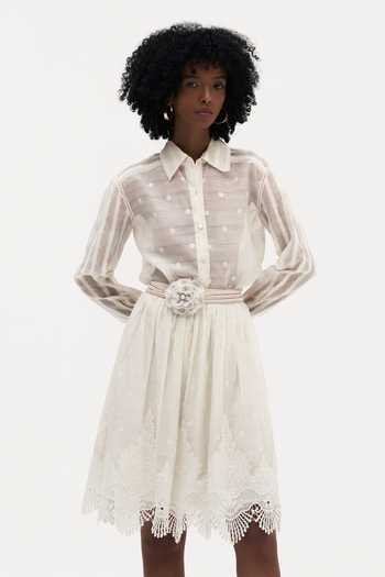 Buy_Payal Jain_Off White Chanderi Cotton Kiran Cutwork Skirt _at_Aza_Fashions