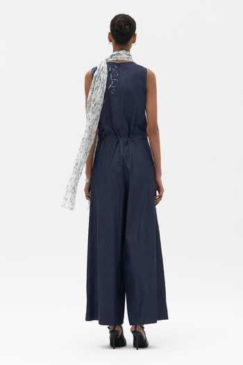 Shop_Payal Jain_Blue Gretl Embroidered Jumpsuit _at_Aza_Fashions