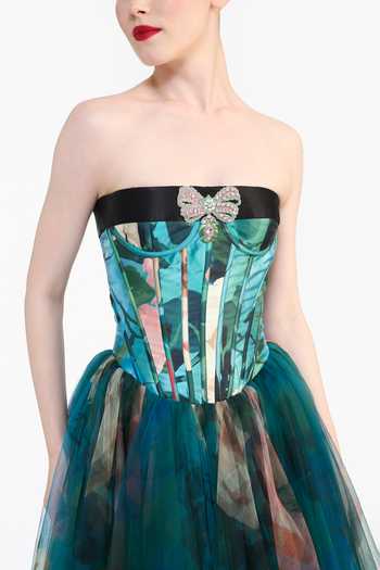 Shop_Gauri & Nainika_Blue Tulle Sweetheart Neck Panelled Corsetted Dress _Online_at_Aza_Fashions