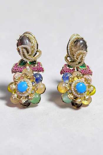 Buy_Amaara Jewels_Multi Color Vintage Royale Navratan Necklace Set _Online_at_Aza_Fashions
