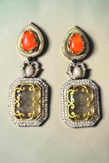 Buy_Amaara Jewels_Gold Plated Rosette Antique Multi Stone Choker Set _Online_at_Aza_Fashions
