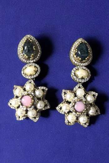 Buy_Amaara Jewels_White Ophelia Gem Embellished Navratan Choker Set _Online_at_Aza_Fashions