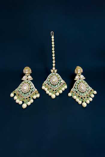 Buy_Amaara Jewels_Gold Plated Shahi Chandrika Maharani Necklace Set _Online_at_Aza_Fashions