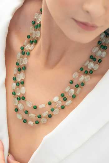 Buy_Do Taara_Green Mint Layered Necklace _Online_at_Aza_Fashions