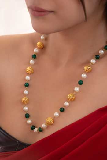 Shop_Do Taara_Multi Color Pearl Embellished Necklace _at_Aza_Fashions