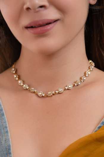 Buy_Do Taara_Gold Plated Polki String Necklace _at_Aza_Fashions