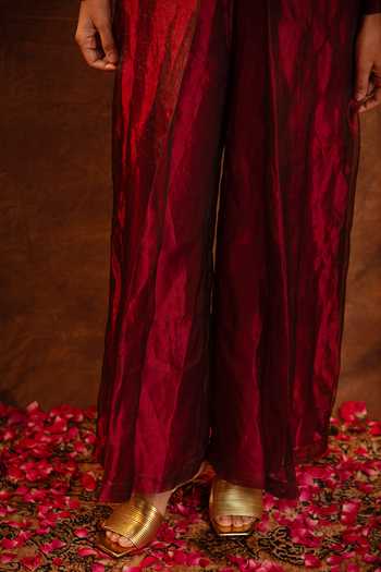 Shop_Eraaya by Ratika J_Wine Embroidered Jumpsuit _Online_at_Aza_Fashions