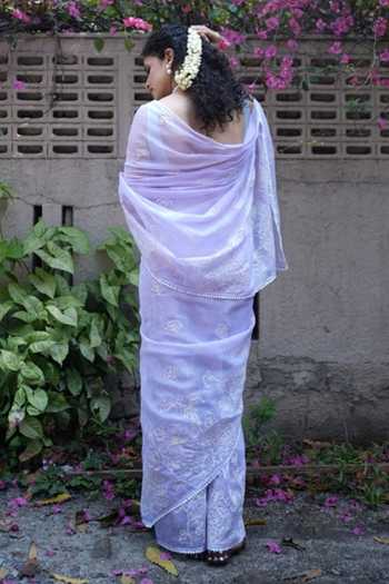 Shop_Five Point Five_Lilac Kota Doria Nalini Saree With Running Blouse _at_Aza_Fashions