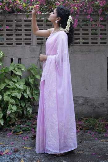 Shop_Five Point Five_Pink Doriya Nalini Embroidered Saree With Running Blouse _Online_at_Aza_Fashions