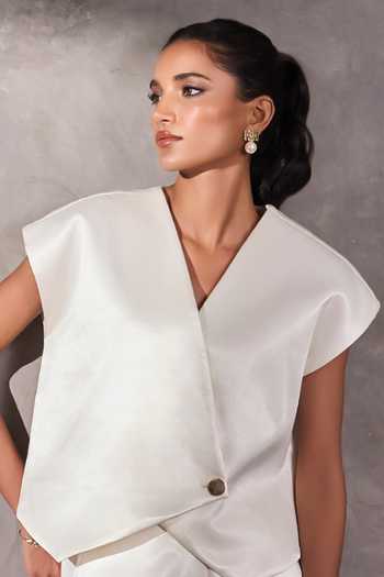 Buy_Tara And I_Ivory Silk Gajji Gaucho Pant _Online_at_Aza_Fashions