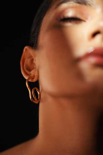 Buy_Varnika Arora_Gold Plated Big Drift Hoop Earrings _Online_at_Aza_Fashions