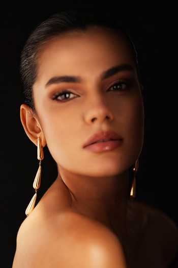 Shop_Varnika Arora_Gold Plated Dewdrift Tier Drop Earrings _at_Aza_Fashions