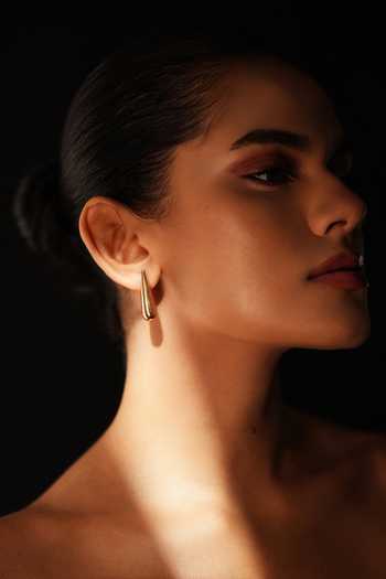 Buy_Varnika Arora_Gold Plated Still Motion Drop Earrings _Online_at_Aza_Fashions