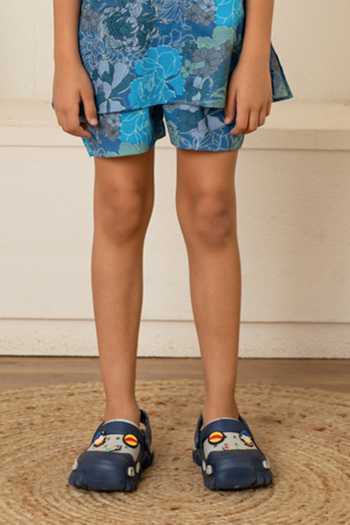 Buy_Pomcha Jaipur_Blue Cotton Printed Shirt With Shorts _Online_at_Aza_Fashions