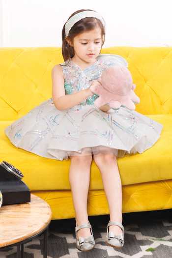 The Lush Affair_White Silk, Cotton, Satin, Tulle Alina Dress _Online_at_Aza_Fashions