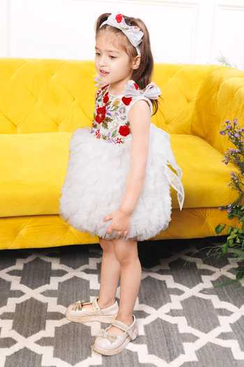 Buy_The Lush Affair_White Cotton, Organza, Net Monica Embroidered Dress _Online_at_Aza_Fashions