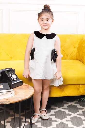 Buy_The Lush Affair_White Satin, Cotton Emily Dress _at_Aza_Fashions