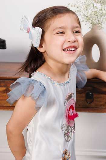 Shop_The Lush Affair_White Satin, Cotton, Tulle Cindrella Embroidered Dress _Online_at_Aza_Fashions