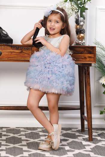 Buy_The Lush Affair_White Cotton, Satin, Tulle Aida Embroidered Dress _Online_at_Aza_Fashions