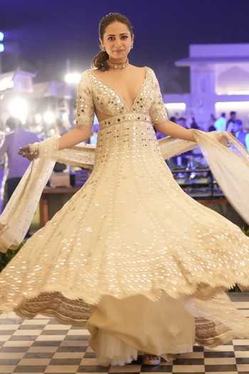 Shop_Gopi Vaid_Ivory Tussar, Satin, Linen, Net Mirrors, Sequins Aasmi Embroidered Anarkali Set _Online_at_Aza_Fashions