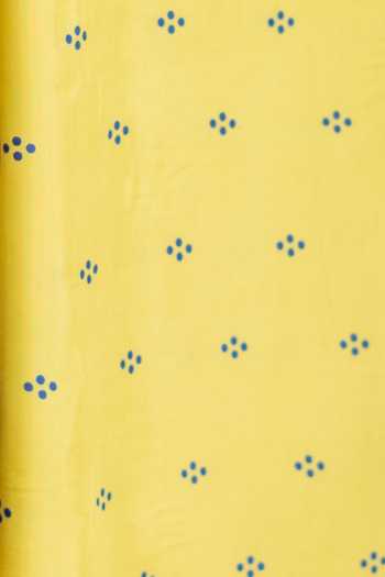 Buy_BAISE GABA_Yellow Chiffon, Hariyali Polka Dot Print Saree With Unstitched Blouse Piece 