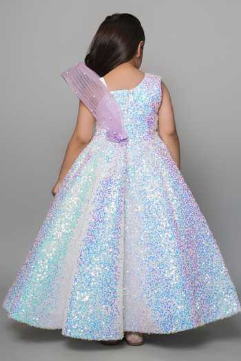 Shop_Jingle Bells_Purple Sequins, Beads, Fabric Flowers Work Gown _at_Aza_Fashions