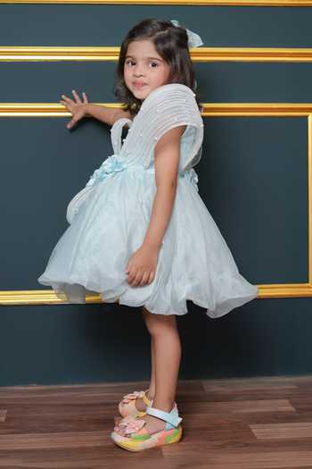 Jingle Bells_Blue Tissue Dress _Online_at_Aza_Fashions