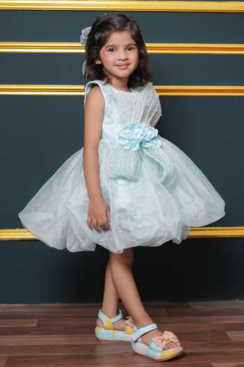 Shop_Jingle Bells_Blue Tissue Dress _Online_at_Aza_Fashions